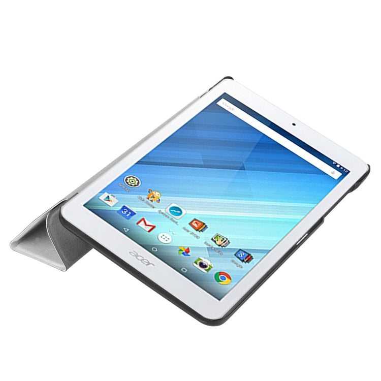 For Acer Iconia One 8 B1-860 Tablet Tri-Fold Custer Texture Horizontal Flip PU Leather Protective Case with Holder
