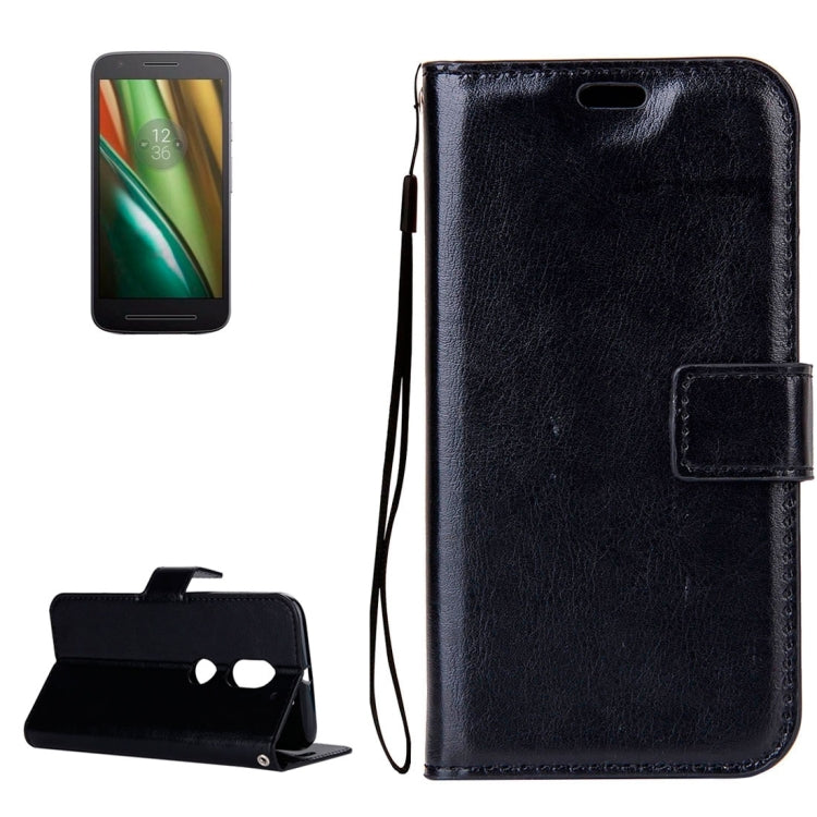 For Motorola Moto E3 Power Crazy Horse Texture Horizontal Flip Leather Protective Case with Holder & Card Slots & Wallet & Lanyard & Photo Frame