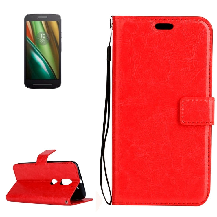 For Motorola Moto E3 Power Crazy Horse Texture Horizontal Flip Leather Protective Case with Holder & Card Slots & Wallet & Lanyard & Photo Frame
