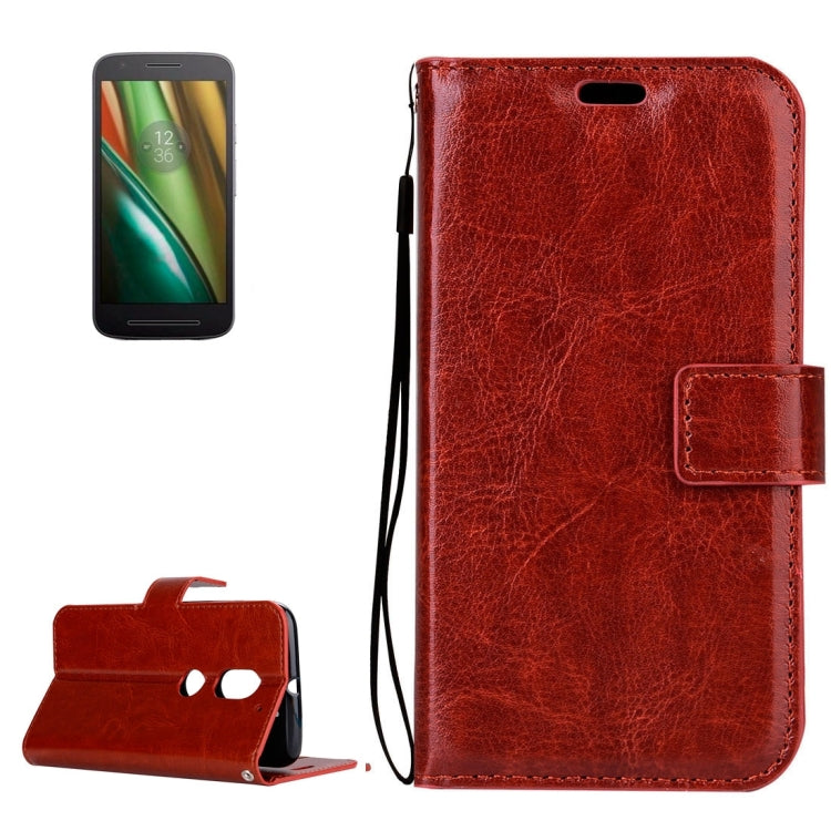 For Motorola Moto E3 Power Crazy Horse Texture Horizontal Flip Leather Protective Case with Holder & Card Slots & Wallet & Lanyard & Photo Frame