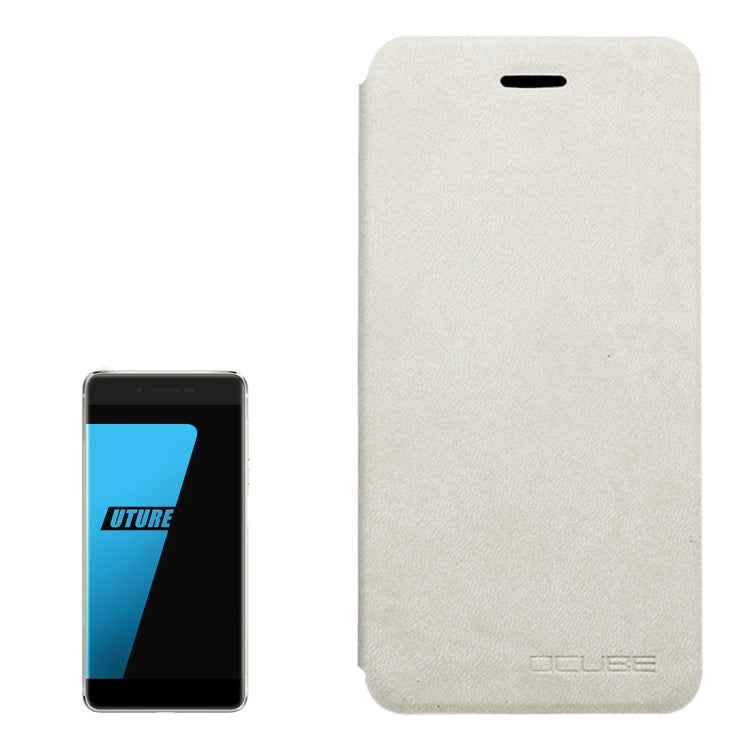 OCUBE for Ulefone Future (MPH0038) Lambskin Texture Horizontal Flip Leather Case with Holder(White)
