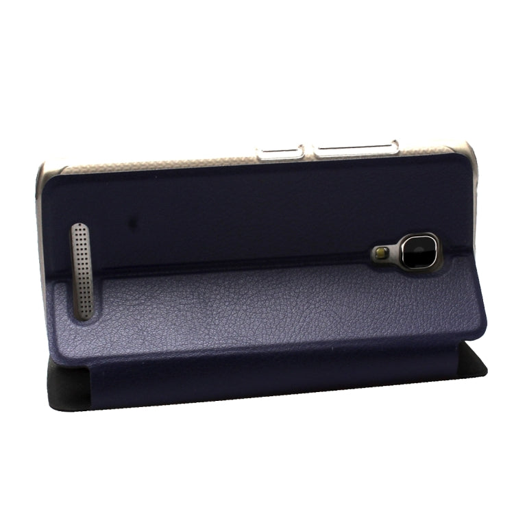 OCUBE for BLUBOO Mini (MPH1048) Spring Texture Horizontal Flip Leather Case with Holder (Dark Blue)