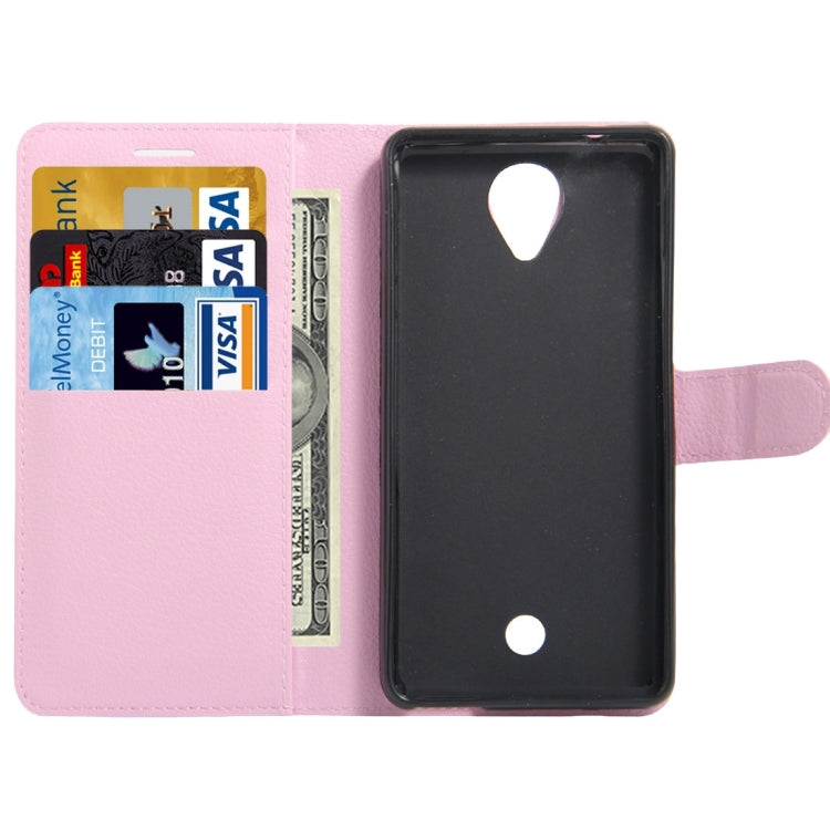 For Wiko Tommy Litchi Texture Horizontal Flip Leather Case with Holder & Card Slots & Wallet