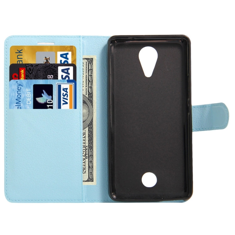 For Wiko Tommy Litchi Texture Horizontal Flip Leather Case with Holder & Card Slots & Wallet