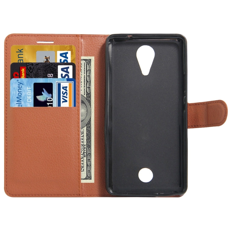 For Wiko Tommy Litchi Texture Horizontal Flip Leather Case with Holder & Card Slots & Wallet