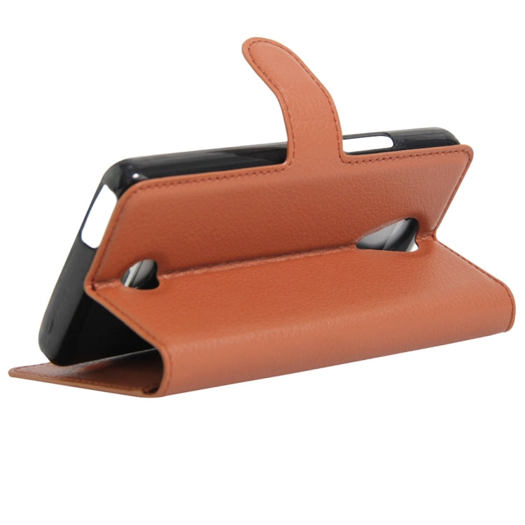 For Wiko Tommy Litchi Texture Horizontal Flip Leather Case with Holder & Card Slots & Wallet