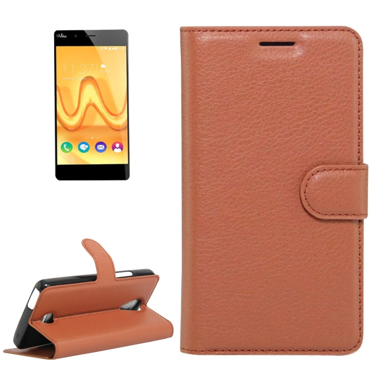 For Wiko Tommy Litchi Texture Horizontal Flip Leather Case with Holder & Card Slots & Wallet