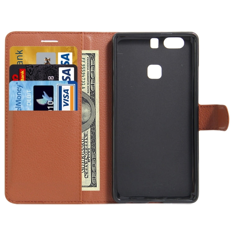 For Huawei P9 Plus Litchi Texture Horizontal Flip Leather Case with Holder & Card Slots & Wallet