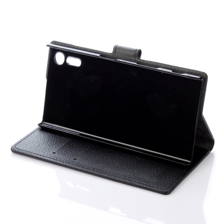 For Sony Xperia XZs Pure Colour Horizontal Flip Leather Case with Holder & Card Slots & Wallet