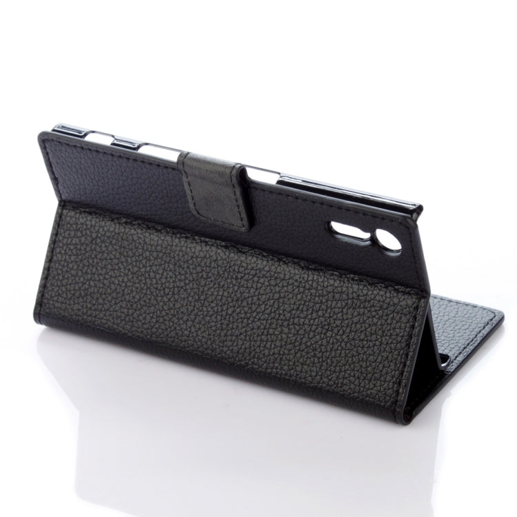 For Sony Xperia XZs Pure Colour Horizontal Flip Leather Case with Holder & Card Slots & Wallet