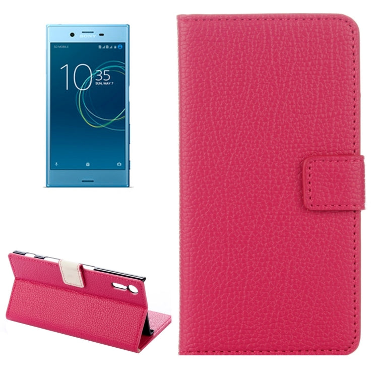 For Sony Xperia XZs Pure Colour Horizontal Flip Leather Case with Holder & Card Slots & Wallet
