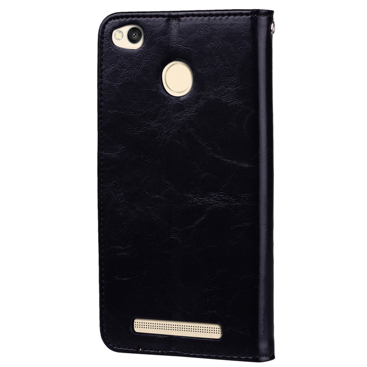 For Xiaomi Redmi 3S Business Style Oil Wax Texture Horizontal Flip Leather Case with Holder & Card Slots & Wallet