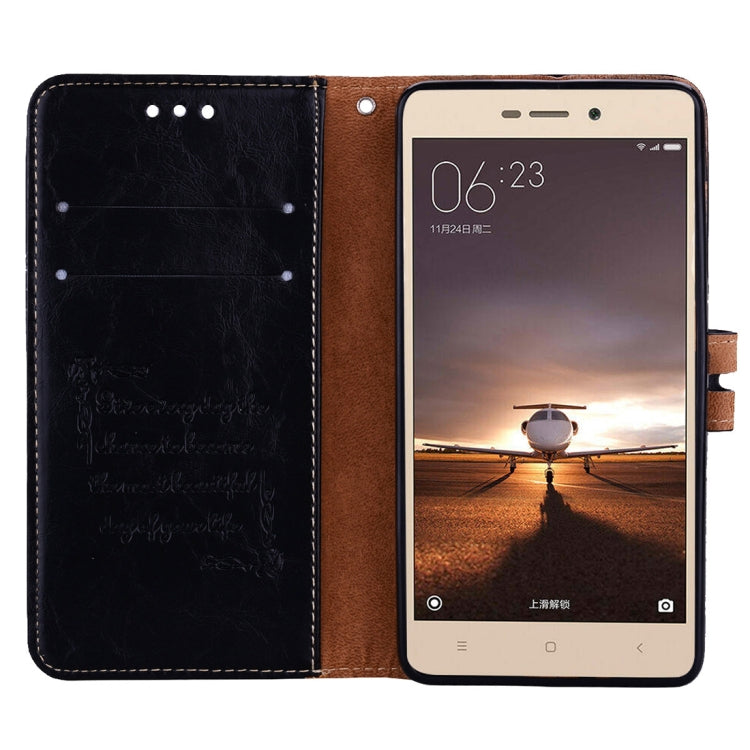 For Xiaomi Redmi 3S Business Style Oil Wax Texture Horizontal Flip Leather Case with Holder & Card Slots & Wallet