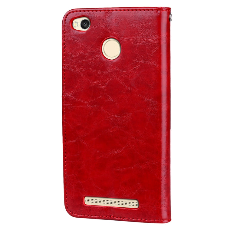 For Xiaomi Redmi 3S Business Style Oil Wax Texture Horizontal Flip Leather Case with Holder & Card Slots & Wallet