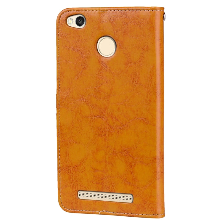 For Xiaomi Redmi 3S Business Style Oil Wax Texture Horizontal Flip Leather Case with Holder & Card Slots & Wallet
