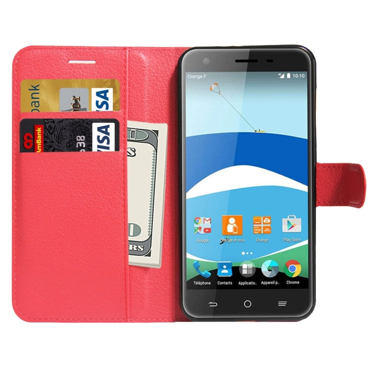 For Orange Dive 71 Litchi Texture Horizontal Flip Leather Case with Holder & Card Slots & Wallet