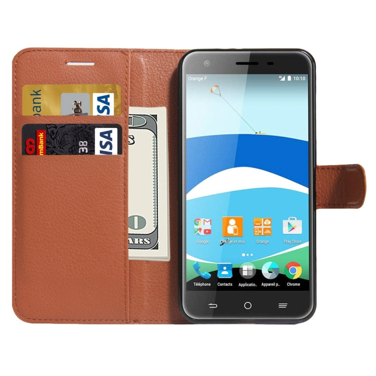 For Orange Dive 71 Litchi Texture Horizontal Flip Leather Case with Holder & Card Slots & Wallet