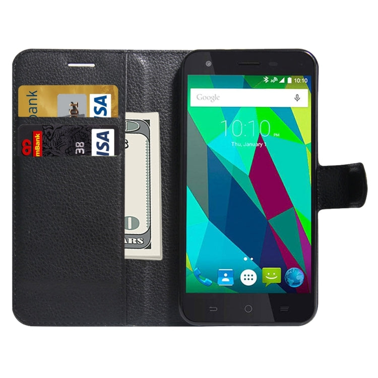 For ZTE Blade A506 Litchi Texture Horizontal Flip Leather Case with Holder & Card Slots & Wallet