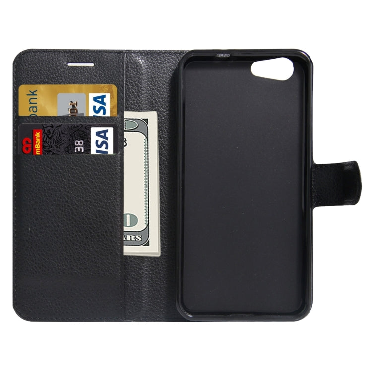 For ZTE Blade A506 Litchi Texture Horizontal Flip Leather Case with Holder & Card Slots & Wallet