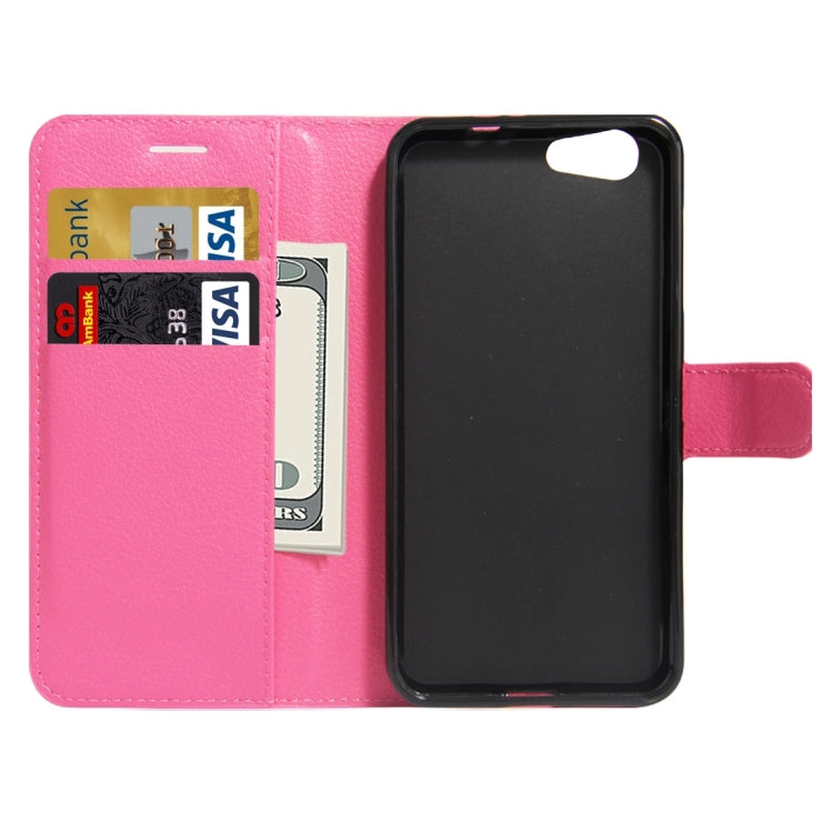For ZTE Blade A506 Litchi Texture Horizontal Flip Leather Case with Holder & Card Slots & Wallet