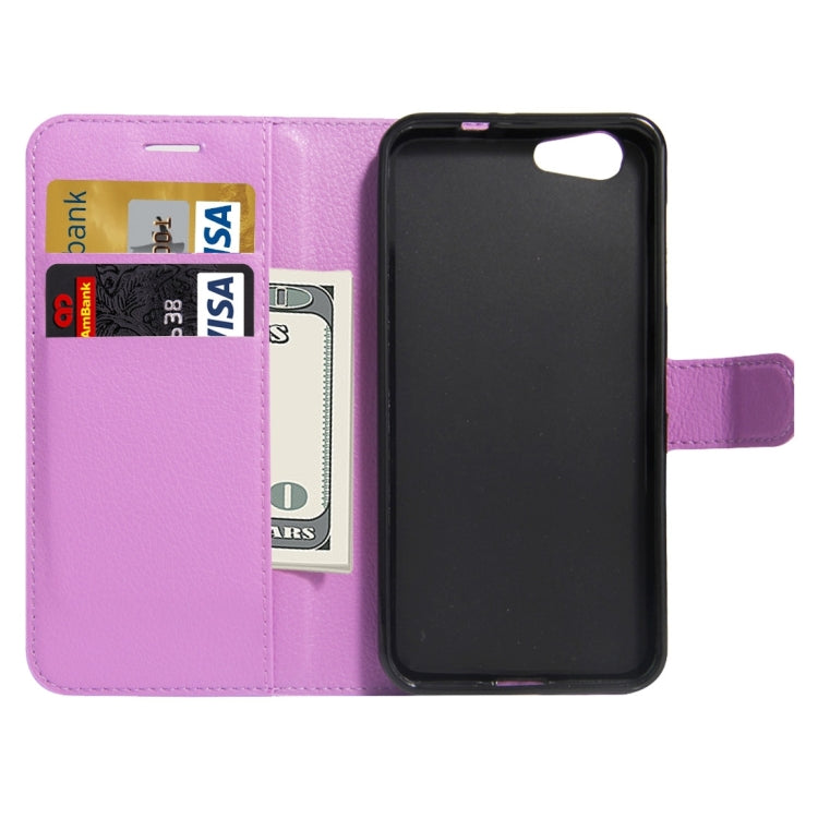 For ZTE Blade A506 Litchi Texture Horizontal Flip Leather Case with Holder & Card Slots & Wallet