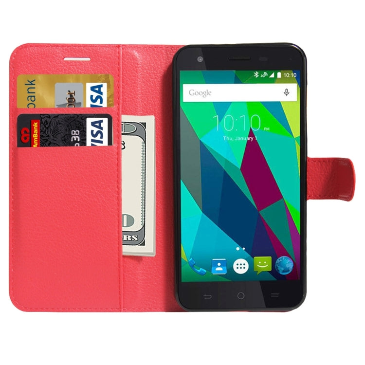 For ZTE Blade A506 Litchi Texture Horizontal Flip Leather Case with Holder & Card Slots & Wallet