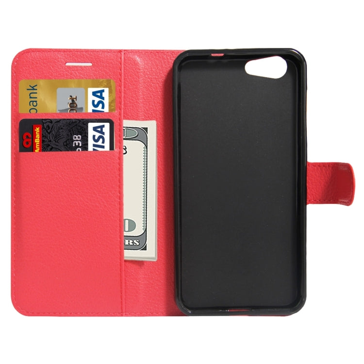 For ZTE Blade A506 Litchi Texture Horizontal Flip Leather Case with Holder & Card Slots & Wallet