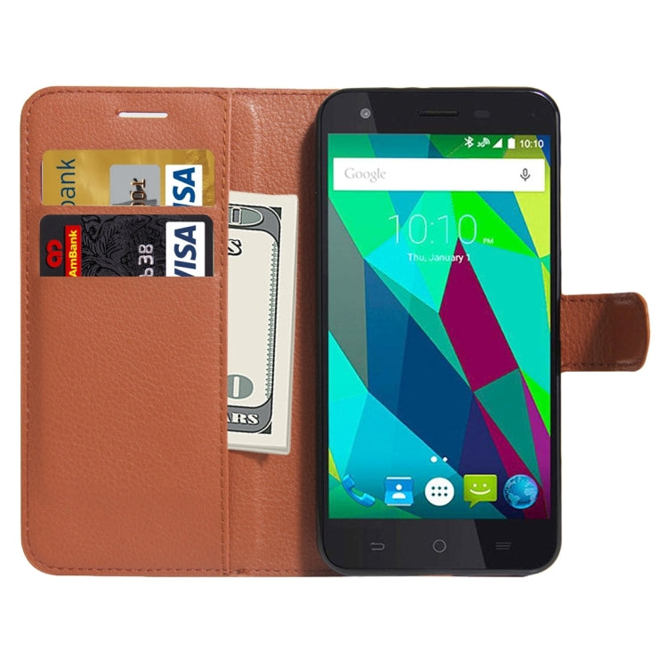 For ZTE Blade A506 Litchi Texture Horizontal Flip Leather Case with Holder & Card Slots & Wallet