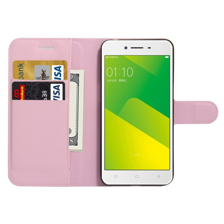 For OPPO A37 Litchi Texture Horizontal Flip Leather Case with Holder & Card Slots & Wallet