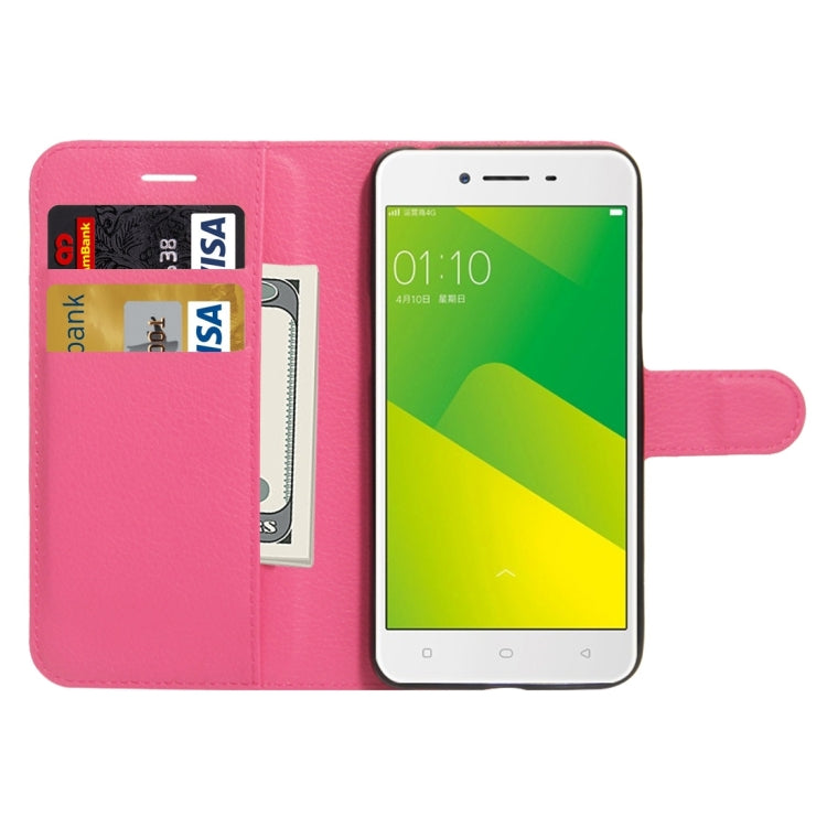 For OPPO A37 Litchi Texture Horizontal Flip Leather Case with Holder & Card Slots & Wallet