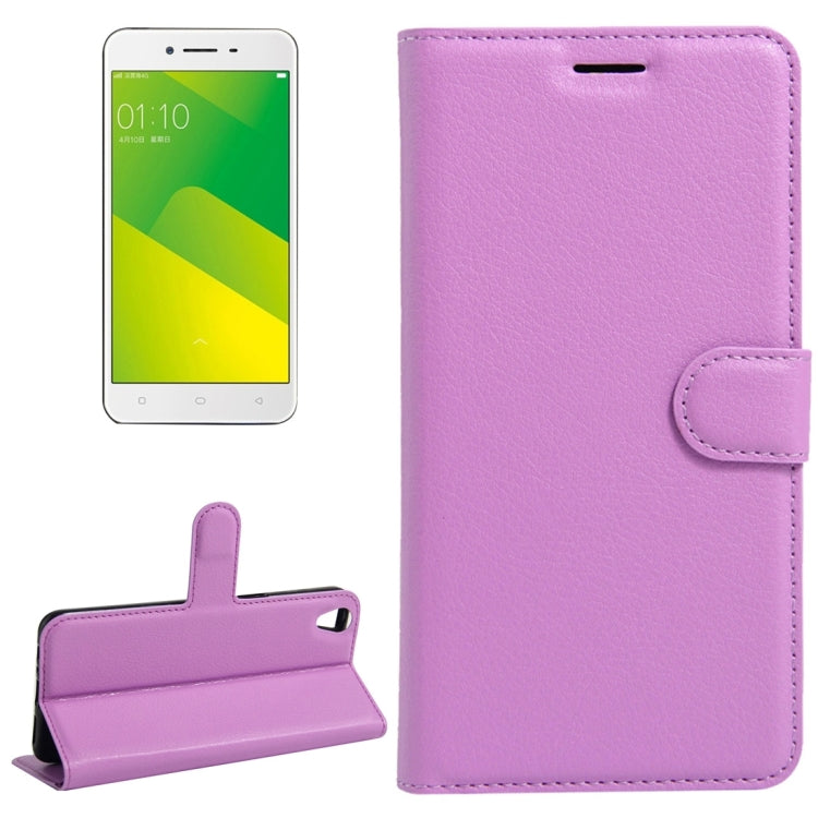 For OPPO A37 Litchi Texture Horizontal Flip Leather Case with Holder & Card Slots & Wallet