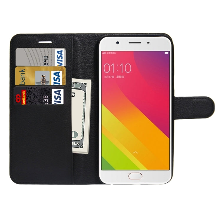 For OPPO A59 Litchi Texture Horizontal Flip Leather Case with Holder & Card Slots & Wallet