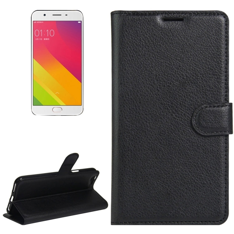 For OPPO A59 Litchi Texture Horizontal Flip Leather Case with Holder & Card Slots & Wallet