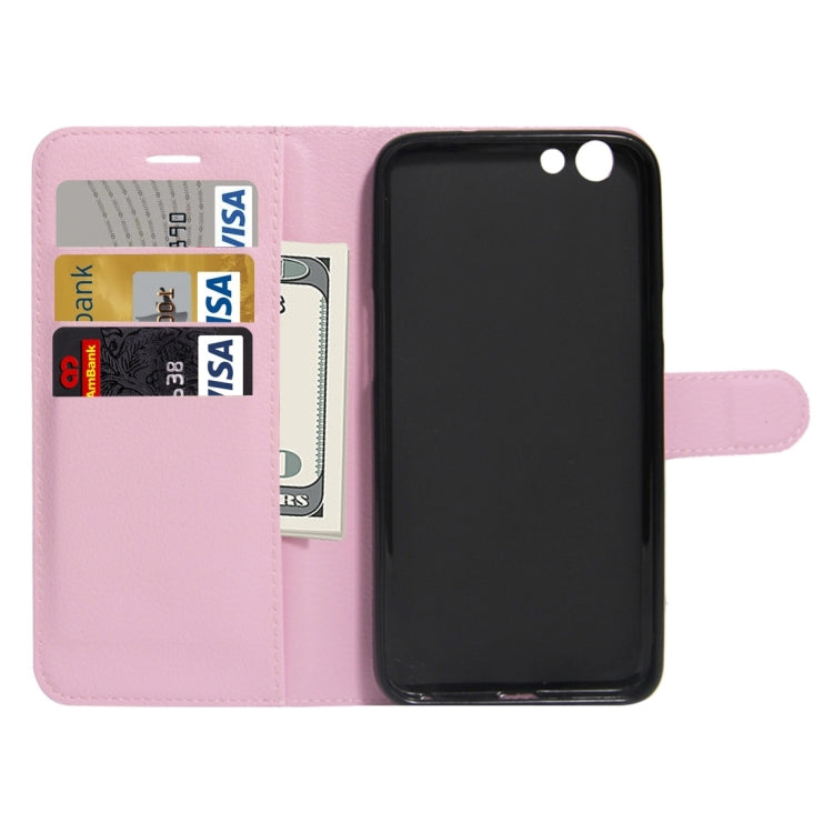For OPPO A59 Litchi Texture Horizontal Flip Leather Case with Holder & Card Slots & Wallet