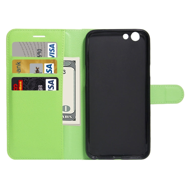 For OPPO A59 Litchi Texture Horizontal Flip Leather Case with Holder & Card Slots & Wallet