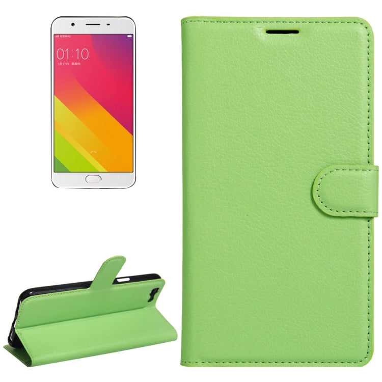 For OPPO A59 Litchi Texture Horizontal Flip Leather Case with Holder & Card Slots & Wallet