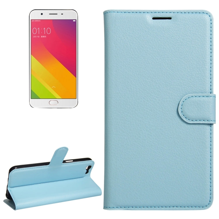 For OPPO A59 Litchi Texture Horizontal Flip Leather Case with Holder & Card Slots & Wallet