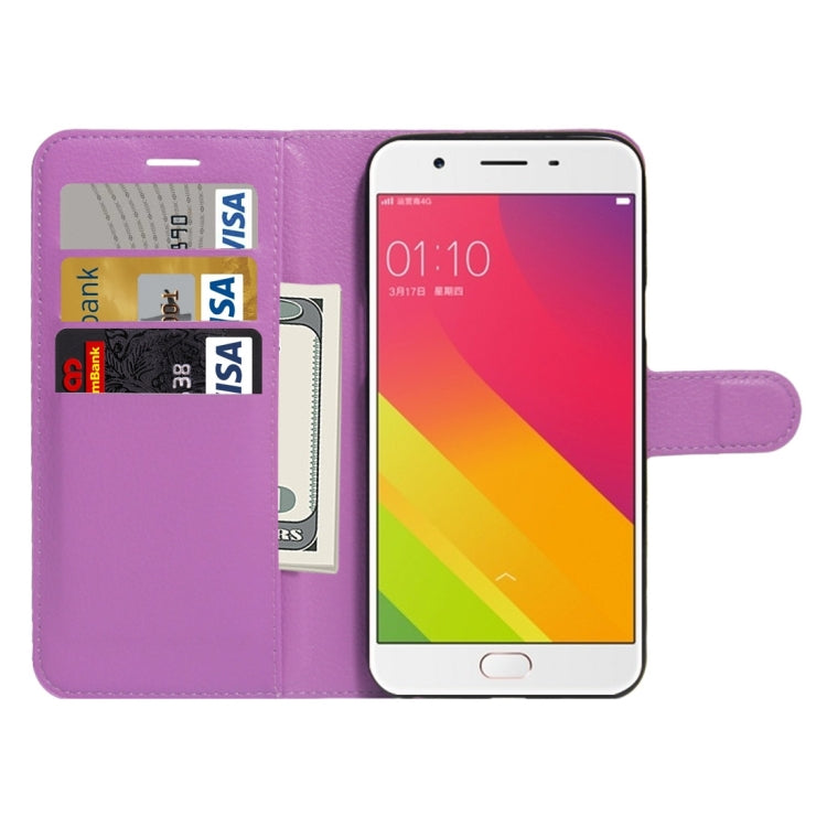 For OPPO A59 Litchi Texture Horizontal Flip Leather Case with Holder & Card Slots & Wallet