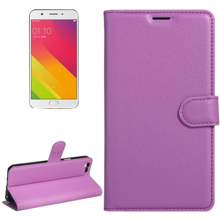 For OPPO A59 Litchi Texture Horizontal Flip Leather Case with Holder & Card Slots & Wallet