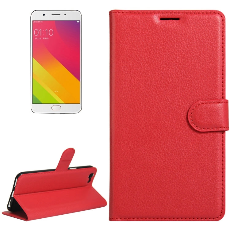 For OPPO A59 Litchi Texture Horizontal Flip Leather Case with Holder & Card Slots & Wallet