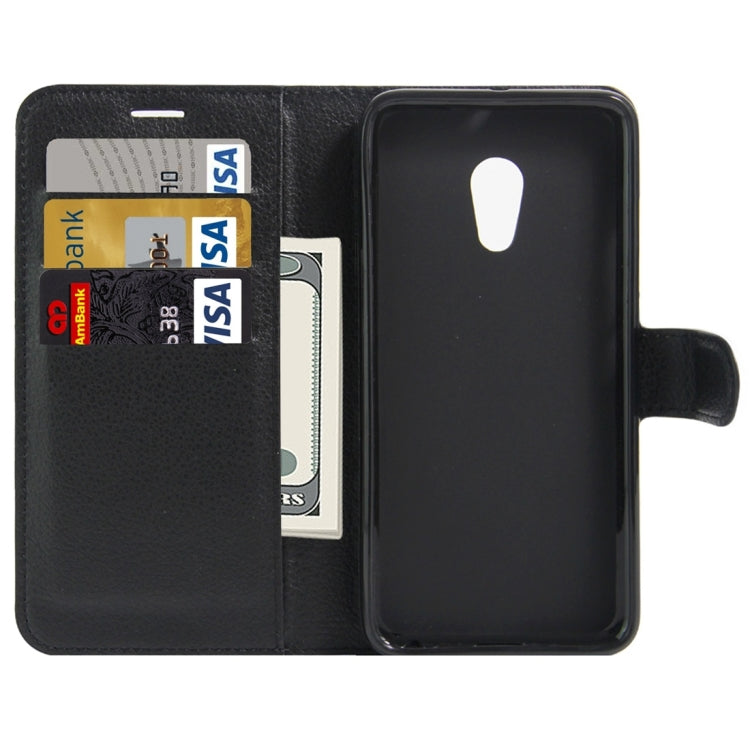 For Meizu M3E / Meilan E Litchi Texture Horizontal Flip Leather Case with Holder & Card Slots & Wallet
