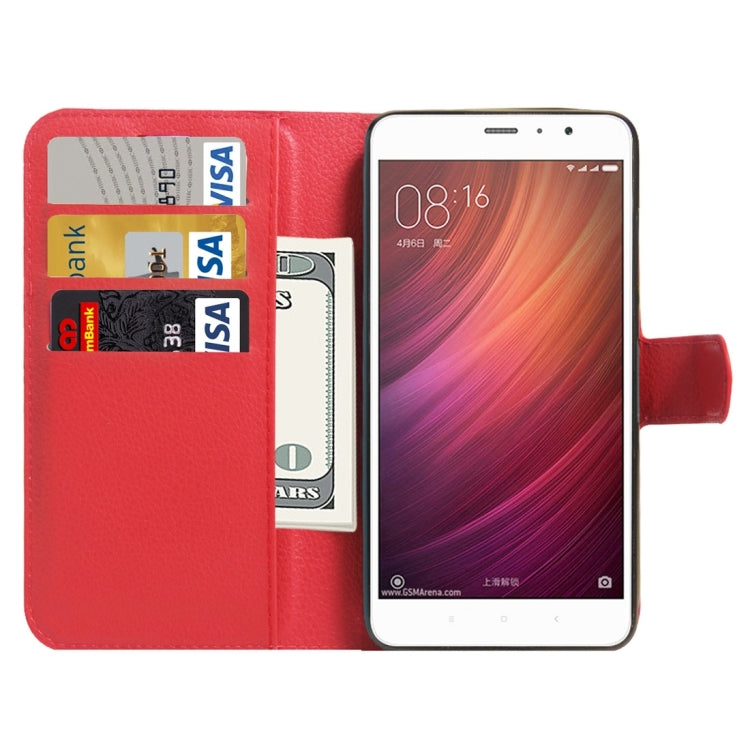 For Xiaomi Redmi Note 4 Litchi Texture Horizontal Flip Leather Case with Holder & Card Slots & Wallet