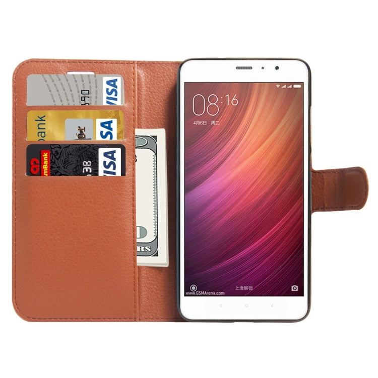 For Xiaomi Redmi Note 4 Litchi Texture Horizontal Flip Leather Case with Holder & Card Slots & Wallet