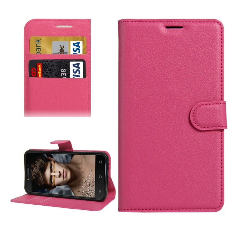 For Alcatel Shine Lite Litchi Texture Horizontal Flip PU Leather Case with Holder & Card Slots & Wallet