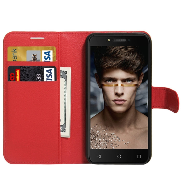 For Alcatel Shine Lite Litchi Texture Horizontal Flip PU Leather Case with Holder & Card Slots & Wallet