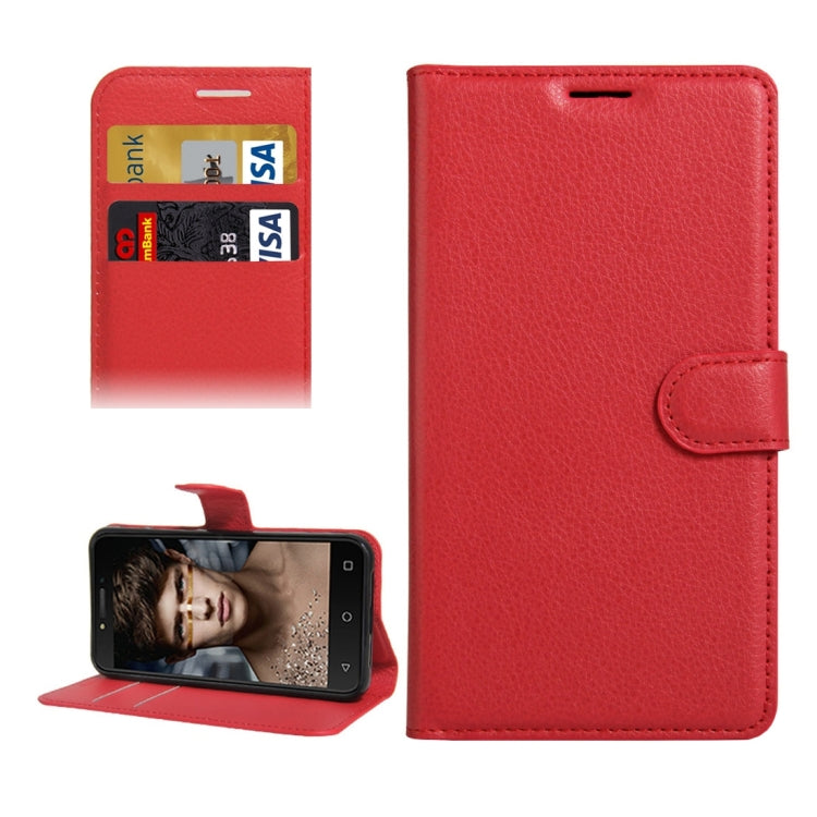 For Alcatel Shine Lite Litchi Texture Horizontal Flip PU Leather Case with Holder & Card Slots & Wallet