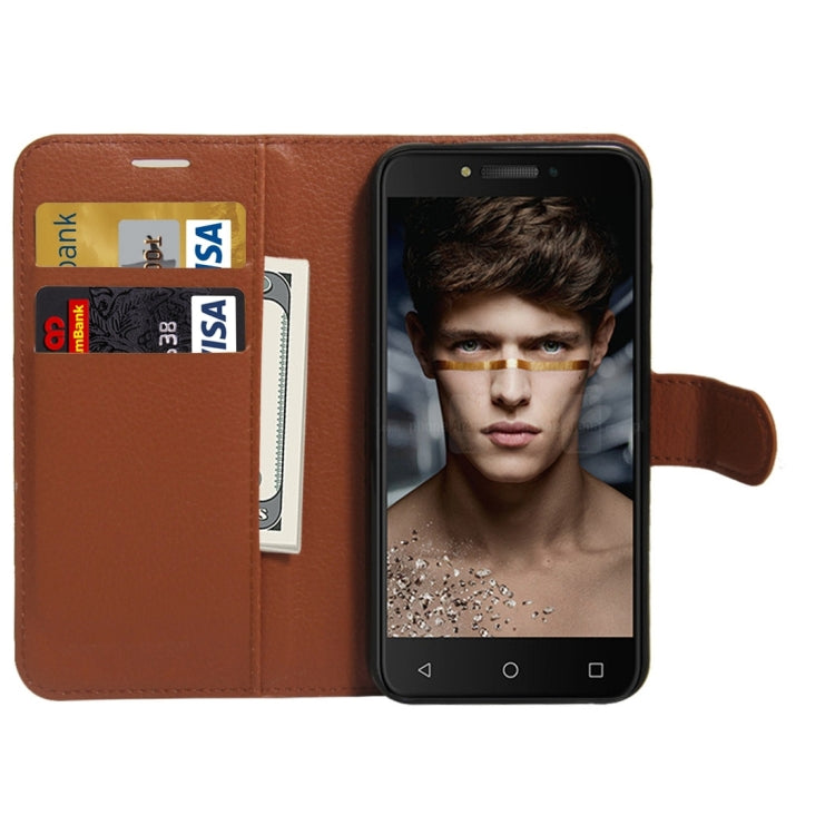 For Alcatel Shine Lite Litchi Texture Horizontal Flip PU Leather Case with Holder & Card Slots & Wallet