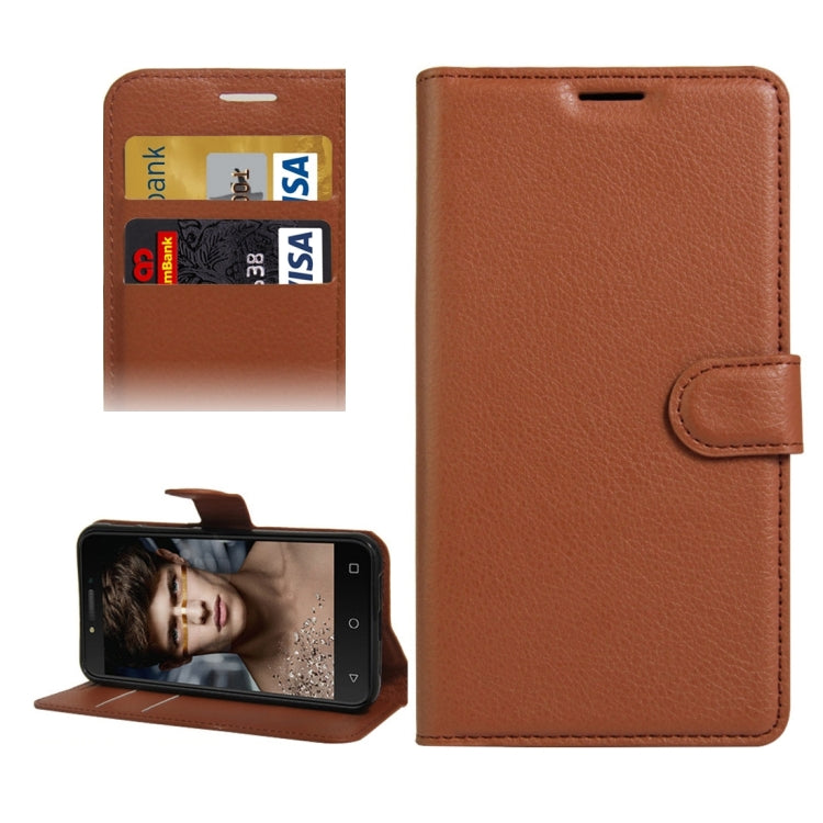 For Alcatel Shine Lite Litchi Texture Horizontal Flip PU Leather Case with Holder & Card Slots & Wallet