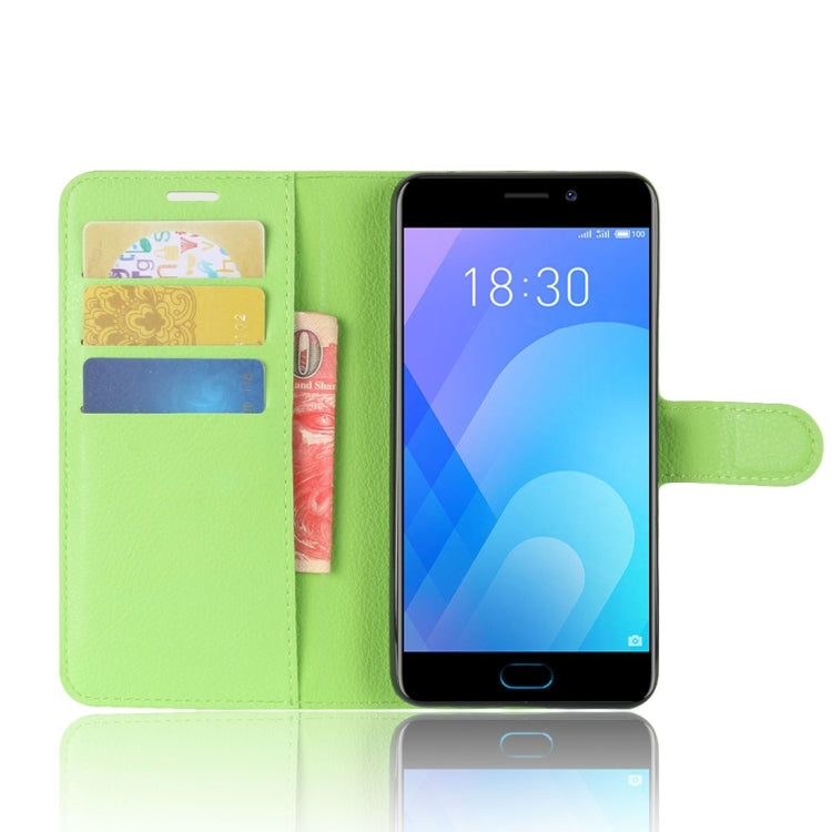 For Meizu M6 Note Litchi Texture PU +TPU Horizontal Flip Leather Case With Holder & Card Slots & Wallet