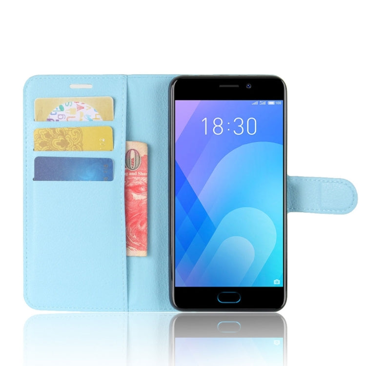 For Meizu M6 Note Litchi Texture PU +TPU Horizontal Flip Leather Case With Holder & Card Slots & Wallet